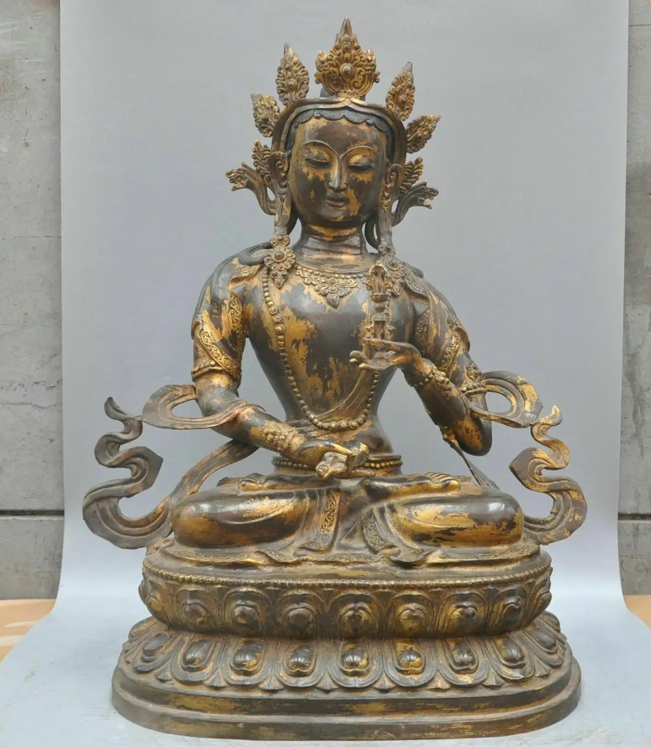

27" China Tibet Vajrasattva Vajrasattvamahasattva Buddha Bronze Statue @@ EW