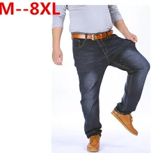 Высокая Стретч-Плюс Размер 52 48 46 44 42 9XL 8XL 7XL 6XL 5XL Джинсы Черные Джинсовые Бизнес Жан Отдыха Бизнес Рабочие Брюки Брюки