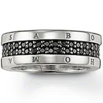 

Classic Wedding Rings Jewelry Top Quality Double Row Black Crystal CZ Ring Jewelry Free Shipping SRI083