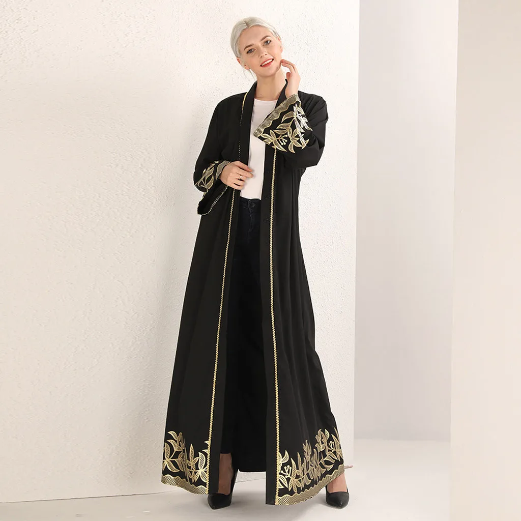 Женское платье с цветочным принтом Abaya длинное кардиган абайя 2019|Мусульманская