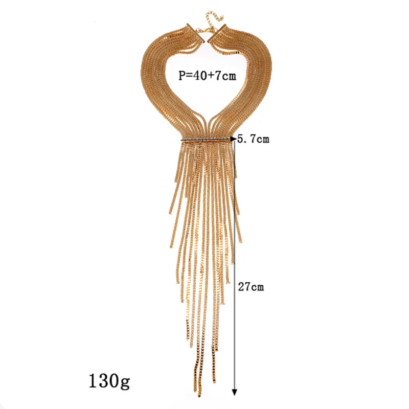 Liuxsp, богемский стиль, для женщин, преувеличенное большое ожерелье, для женщин, ювелирное изделие, длинная цепочка с кисточками, индивидуальный стиль, колье, ожерелье
