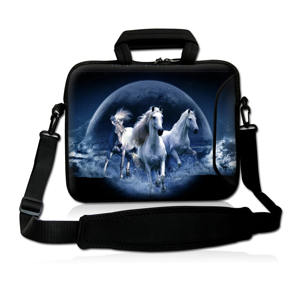 Horse 10"Laptop Carrying Bag Sleeve Case Cover w/Side Pocket +Shoulder