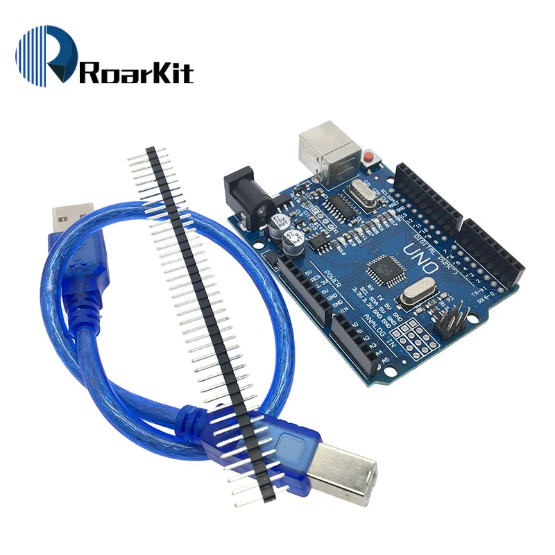 Один набор UNO R3(CH340G) MEGA328P для Arduino UNO R3 с USB кабелем ATMEGA328P-AU макетной платы