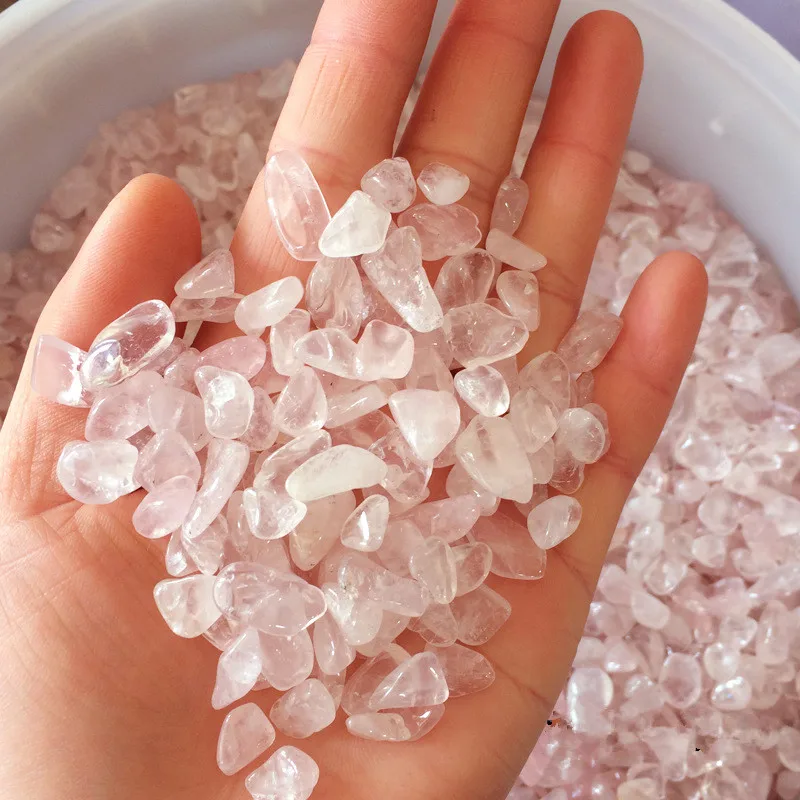 500g Natural Powder Crystal Gravel Rock Crystal Rose Quartz Mineral