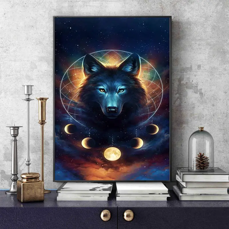 

Diamond Painting Black Wolf DIY Diamond Embroidery Animal Full Kits Handmade Gift Needlework Rhinestone Mosaic Picture U2