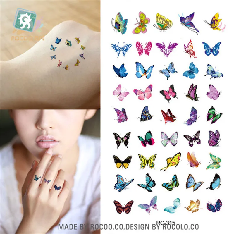 Body Art Waterproof Temporary Tattoos For Women 3D Beautiful Butterfly ...