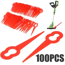 100Pcs/set Grass Trimmer Blade Cutter Lawn Trimmer Spare Blade Garden Replacement Blade Red bared blade