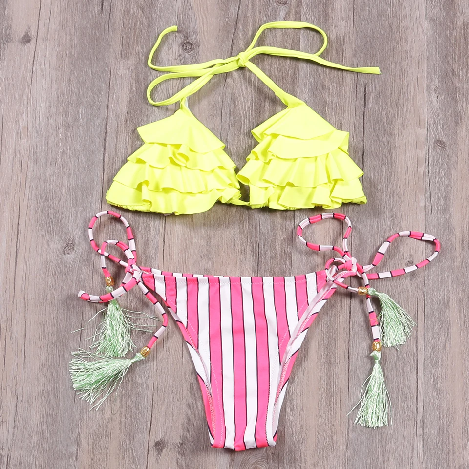 

BISEAFAIRY 2019 Bikinis Women Swimsuit Hot New Summer Floral Swim Bathing Suit Padded Sexy Swimwear Bikini Brazilian Biquini
