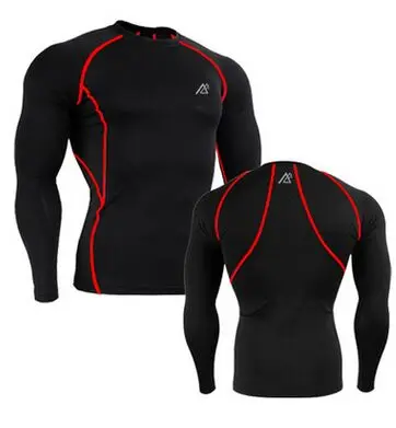 Для мужчин Pro Спортивные футболки для верховой езды нижнее белье спортивные сжатия Костюмы Фитнес быстросохнущие футболки с длинными рукавами велосипед одежда cpd- BL - Цвет: Красный