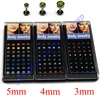 40 unids/caja de acero quirúrgico de piedra de ópalo gema bola superior Monroe labial Labret Stud anillo internamente hilo oreja Piercing joyas de cuerpo 16G ► Foto 1/6