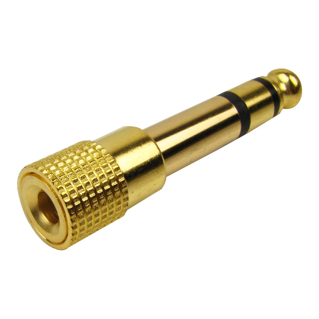 OriPure 1Pcs 6.5mm Male Plug 3.5mm Female Jack Guitar Jack Connector Golden Plated For Guitar