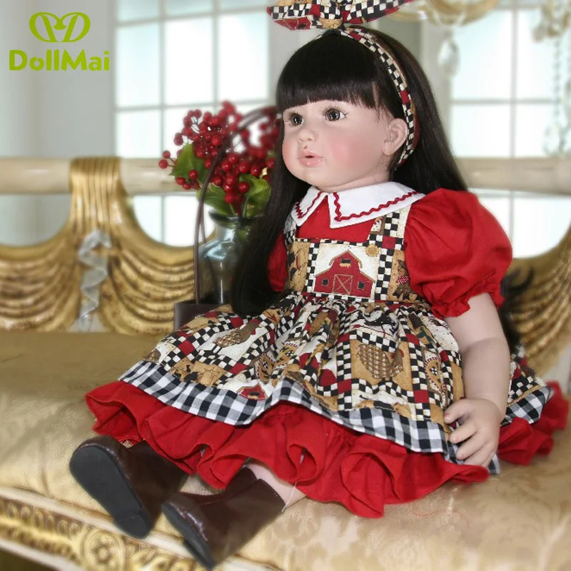

Boutique Elegant princess doll silicone vinyl reborn baby dolls toys gift 24" Girl bebe reborn toddler bonecas gift