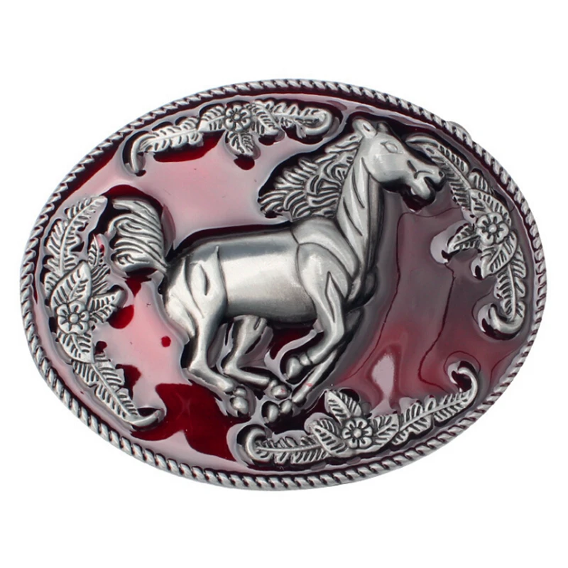 Buy Fashion women belt buckle red horse Belt genuine