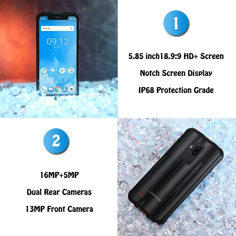 Ulefone Armor 5 IP68 Водонепроницаемые 4G мобильные телефоны 85 &quot19:9 Нотч экран MTK6763