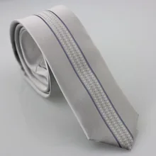 Yibei Coachella Галстуки Silver gray шеи Галстуки с Iron gray в Вертикальную Полоску и маленькая точка 6 см галстук узкие Тканый платья для вечеринок Gravata