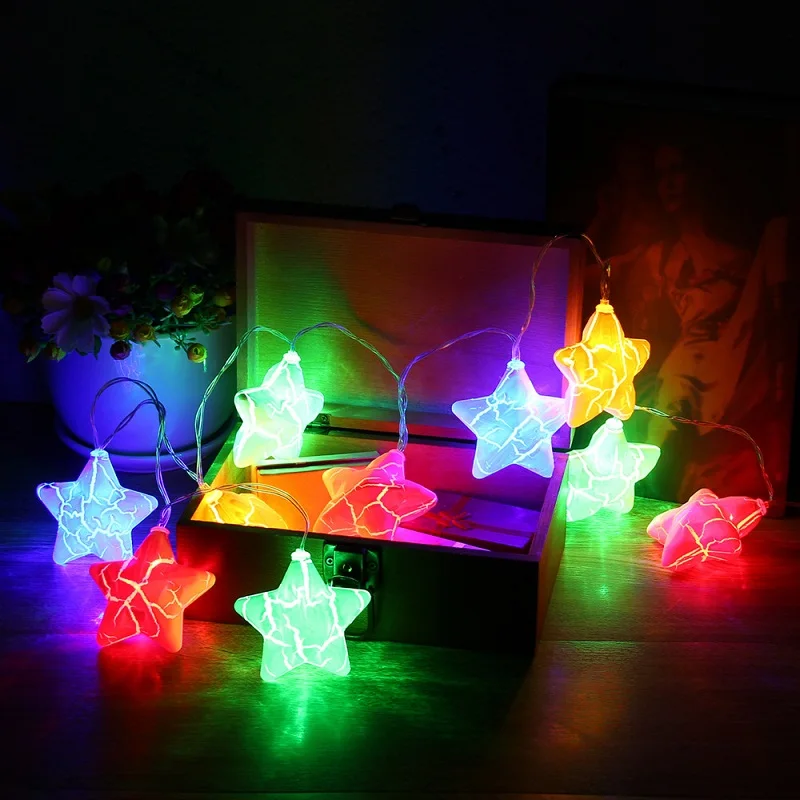 

Holiday Light 3M 20LED USB Operated LED Cracked Five-Pointed Star Ball Light String Christmas Wedding Home Decor Fairy Light