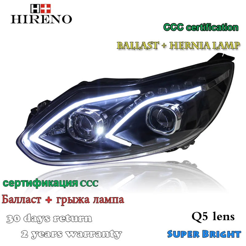 Hireno Headlamp for 2012 2014 Ford Focus Headlight Assembly LED DRL
