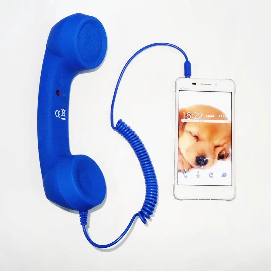 

New Mini earpiece 3.5mm Retro Handset Radiation-proof adjustable tone Cell Phone Receiver Microphone Earphone 4Color