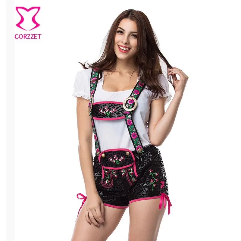 

Corzzet Women Lederhosen Oktoberfest Bavarian German Beer Costume