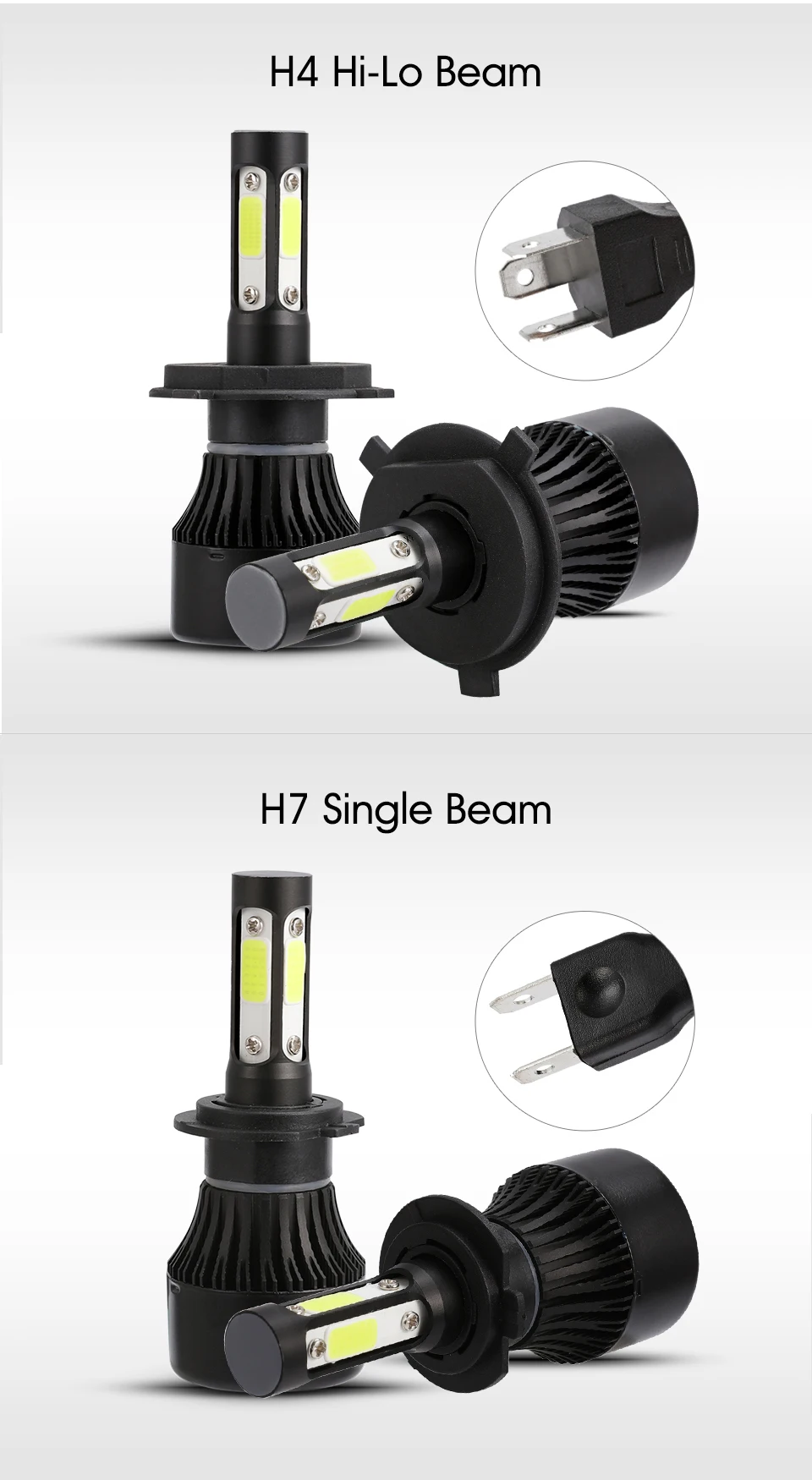 AUXMART H4 H11 9005 9006 H13 9004 9007 9012 5202 COB светодиодный автомобилей головной светильник лампы 100 Вт 10000lm 6500 к авто фары автомобиля светильник лампочка