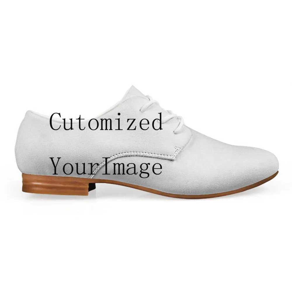 

Customized Image LOGO Print Synthetic Leather Men Casual Shoes Mixed Color Novelty Oxfords Shoes Man Lace up Flats Dress Shoes