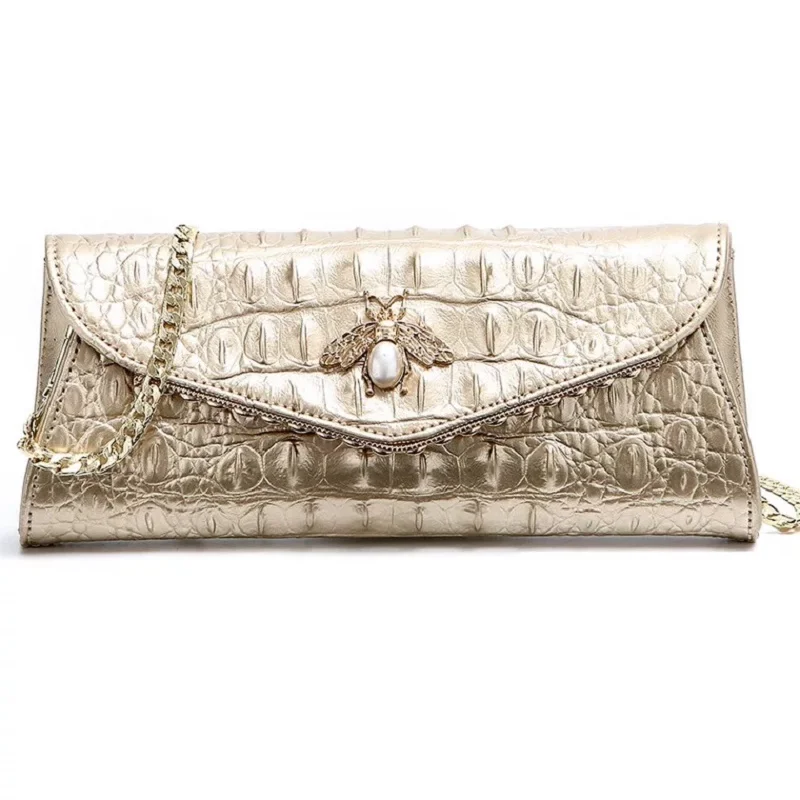 

ZHENXUE2019 luxury womenswear handbag leather bag luxury bee decorated crocodile clasp one-shoulder crossarm women's bag