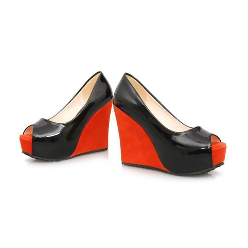 Plus Size 31-43 Women High Heels Sandals Fashion Peep Toe Wedges Shoes For Women Shallow Mouth Slip On Ladies Casual Party Shoes (13)