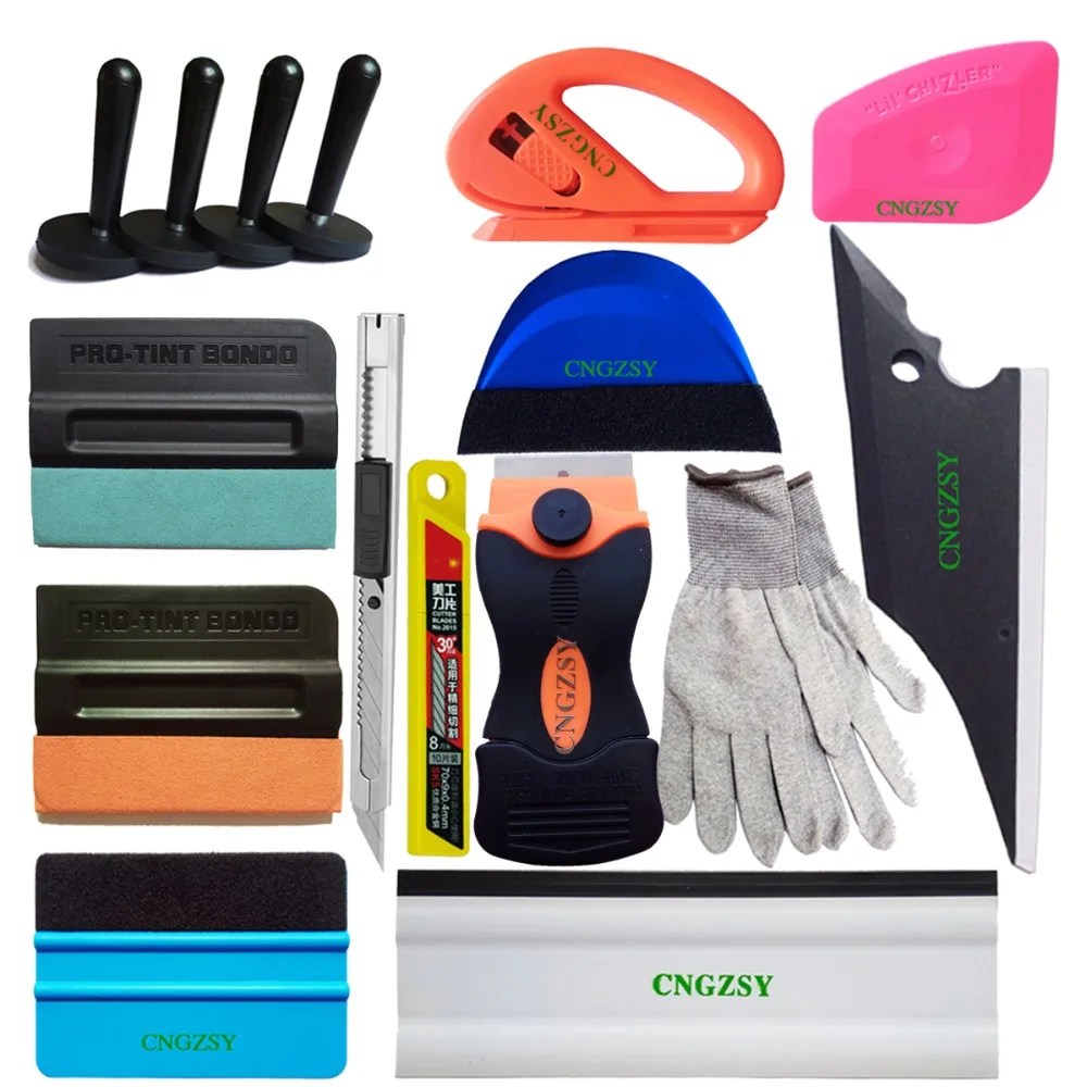 

Auto Color Change Window Scraper Wrap Tint Vinyl Film Suede Wool Magnet Squeegee Cleaning Tool Kit Accessories Car Styling K77