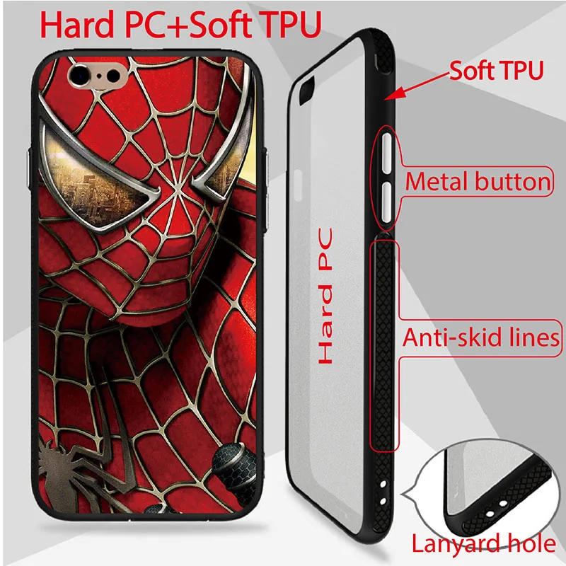 Marvel Design Spiderman Patterned Case For iPhone 6 6S Plus X 7 8 Plus