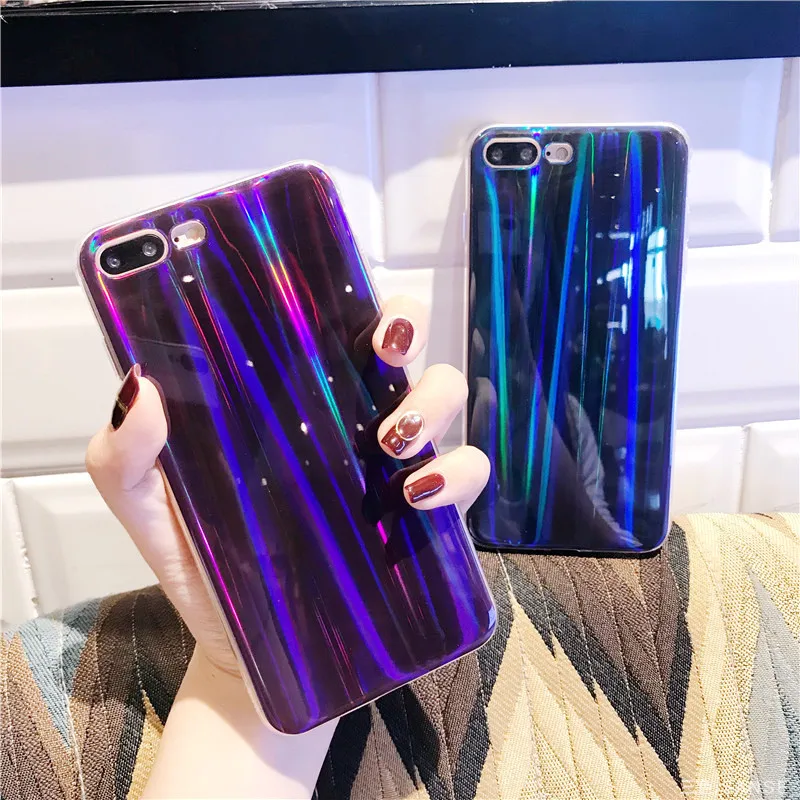 

Luxury Glitter Phone Case For Huawei Nova 2S Cool Blue light Line Laser Shining Case For Huawei Nova 2S Soft TPU Silicone Cover