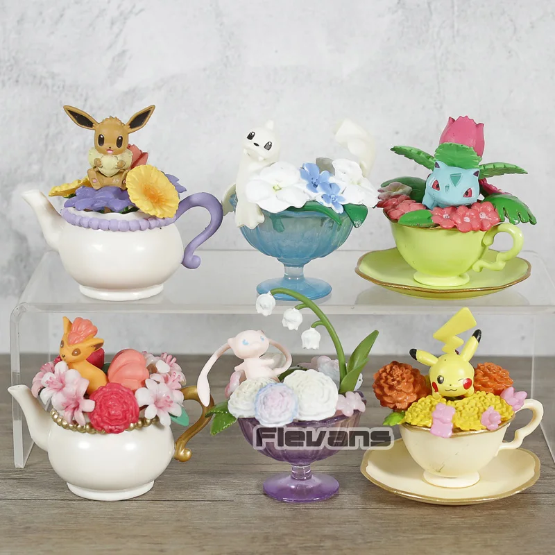 

Floral Cup Collection Dewgong Vulpix Venusaur Eevee Mew PVC Action Figures Collectible Model Toys 6pcs/set