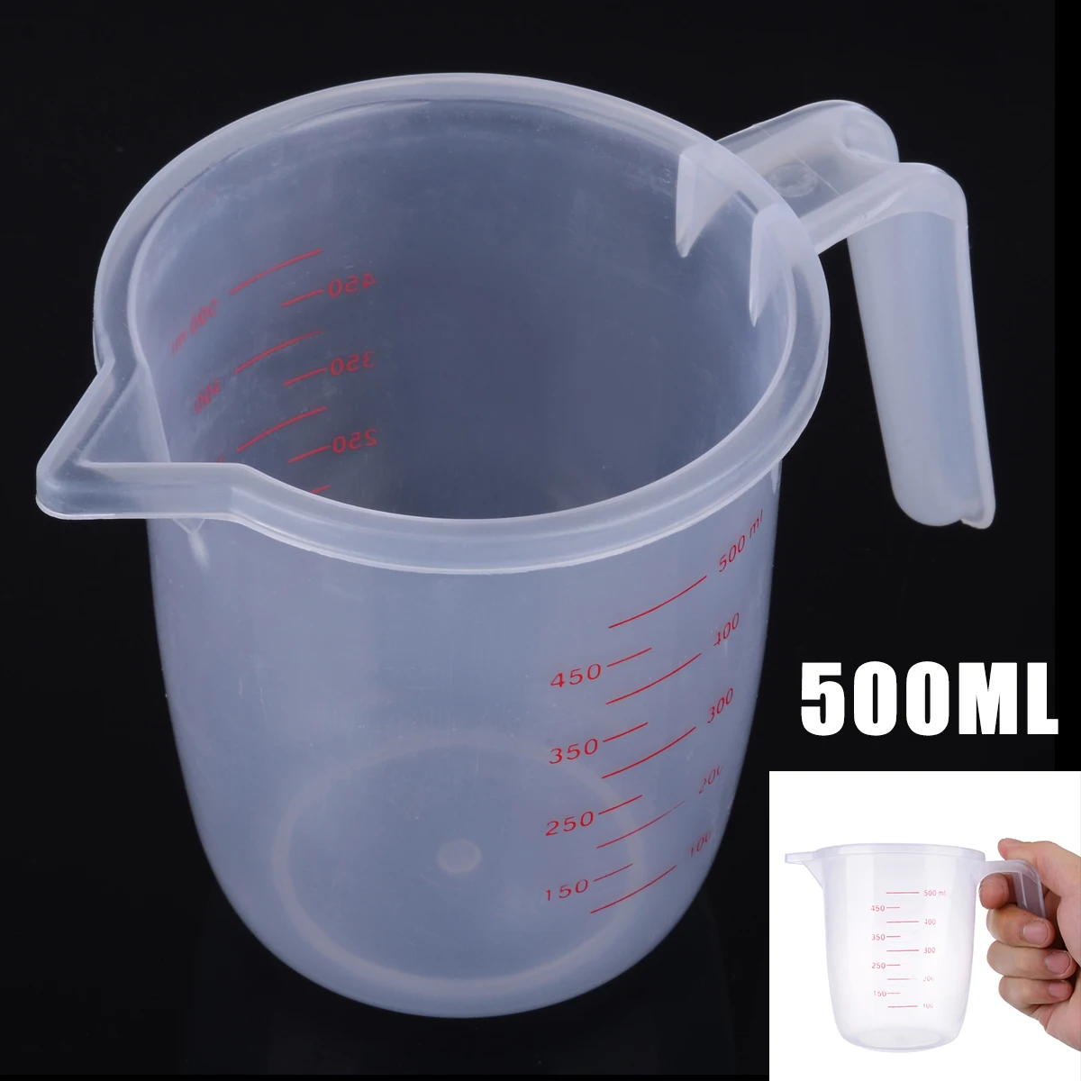 500ml Plastic Measuring Cup Pitcher Tools with Handle & Pour Spout Handle Design Measuring Tool for Kitchen Baking Tools
