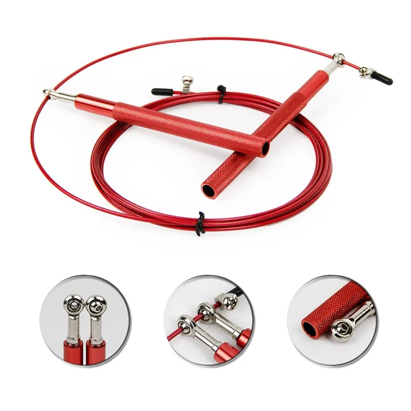 3M Speed Jump Rope Aluminium Handles Crossfit Fitness Training Workout Sports Adjustable Stainless Steel Rope Home Gym Exercise 