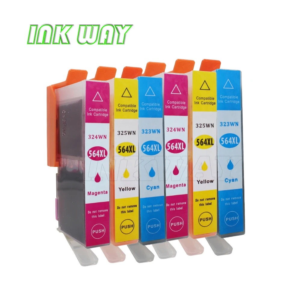 

INK WAY Compatible for HP 564XL Ink Cartridge, 3 Color(2 Cyan 2 Magenta 2 Yellow) for HP Photosmart 5520 6520 7520 5510 6510etc.