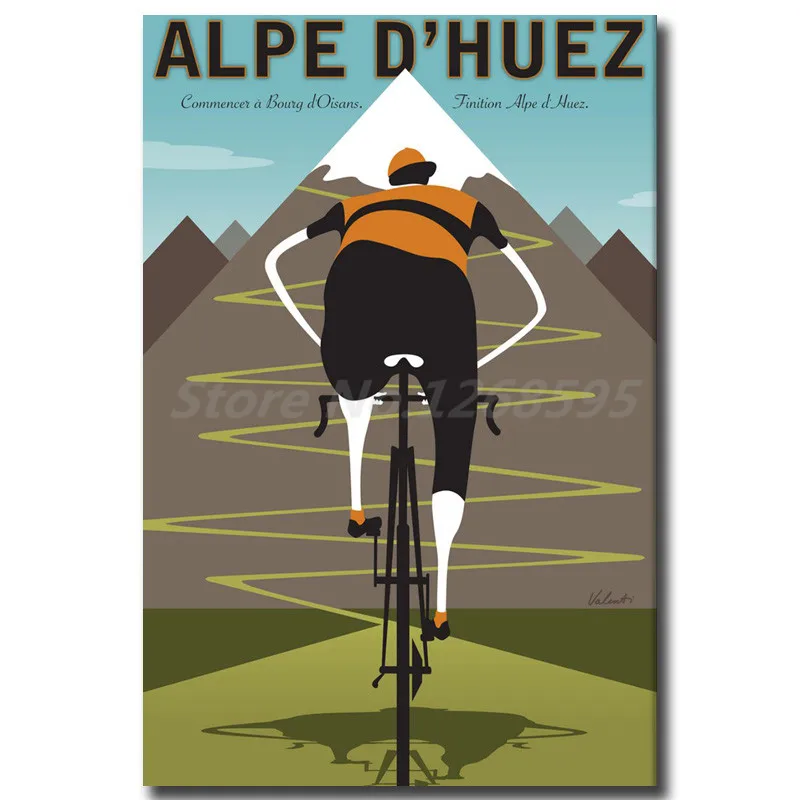 Alpe горный велосипед езда на велосипеде Винтаж Ретро Крафт-Арт холст Плакат Картина Настенная картина принт украшение дома спальни жикле