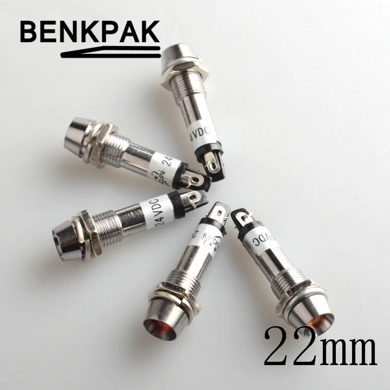 Металлический светодиодный светильник пилот 5 шт. 12 В 24 220 8 мм|light metals|light pilot lightlight