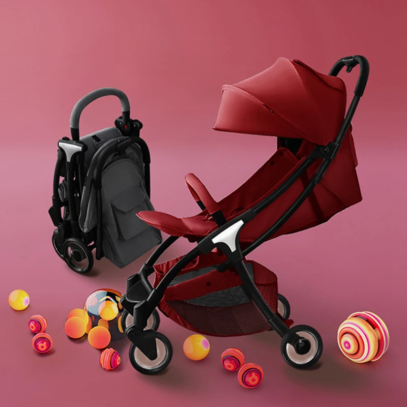 Детская переносная коляска, зонт для ребенка, может сидеть и лежать, светильник, складной, ультра-светильник, маленький карман, детская коляска