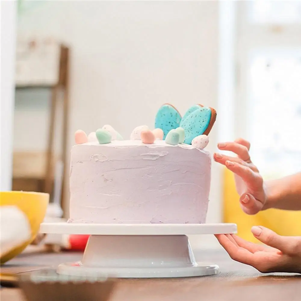 Вращающаяся пластина для торта Поворотная тортовница пластиковая подставка для помадки инструмент для выпечки DIY Противоскользящий круглый поворотный стол инструмент для украшения торта