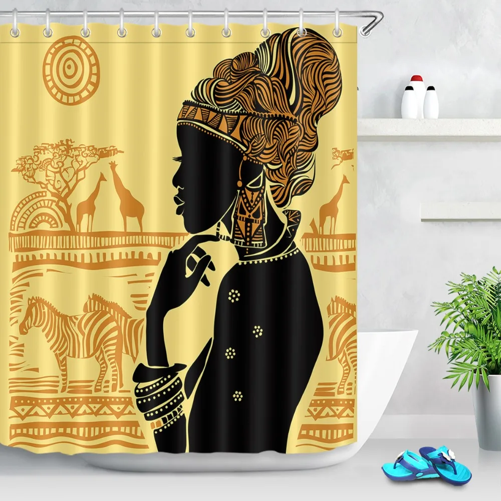 LB Boho афро американская черная Женская занавеска для душа s ванной комнаты Набор