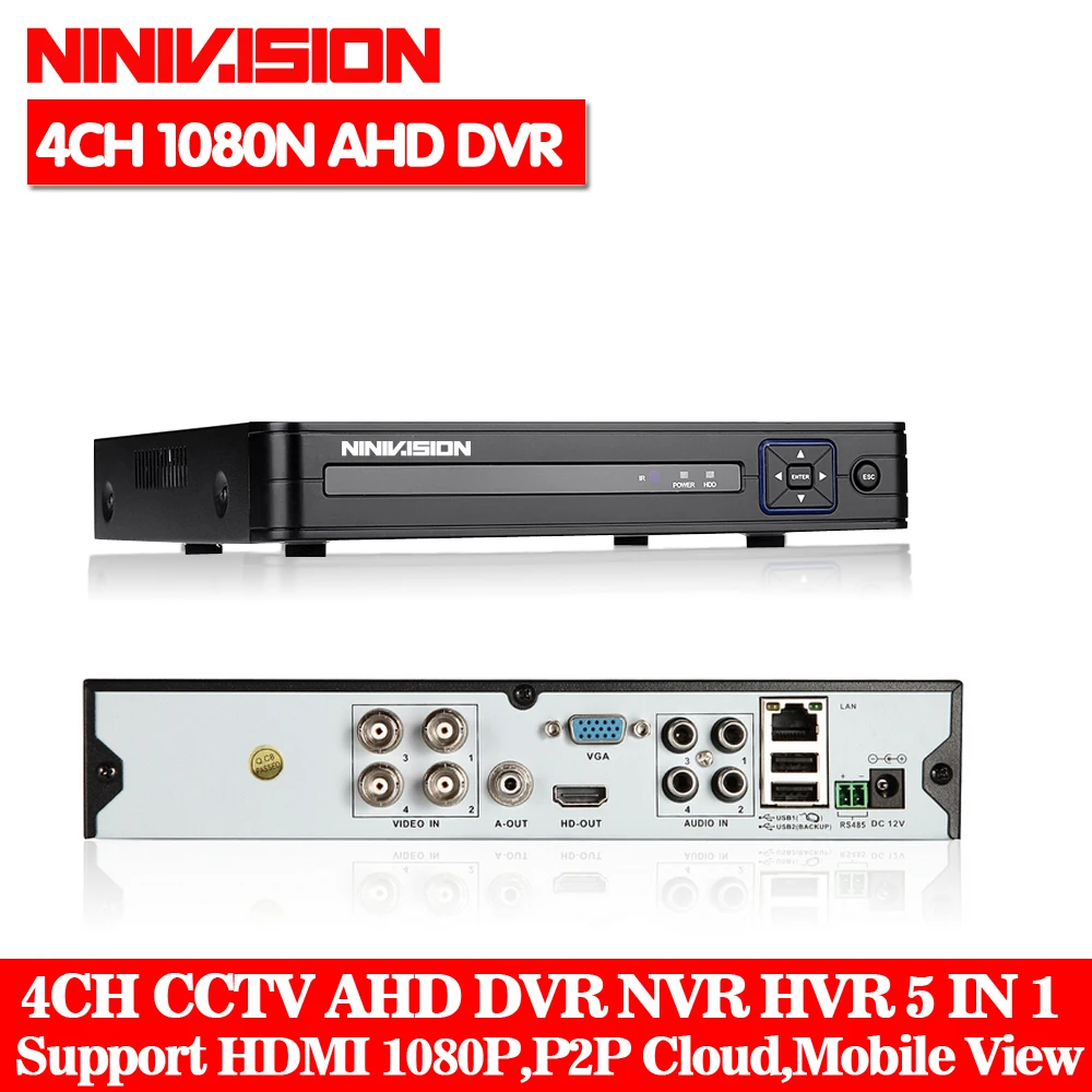 Камера видеонаблюдения NINVISION 5 в 1 8 каналов 1080N XVR DVR NVR гибридный цифровой
