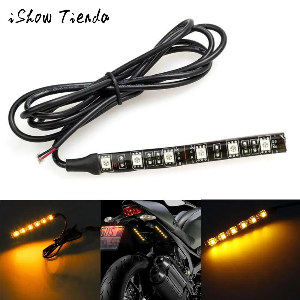 

Car-Styling Motorcycle Best Selling Electronics Mini Strip Black led motorcycle Turn signal Universal Amber lights Strip 6LED