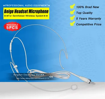 

5PCS/Lot Invisible Flesh Skin 3.5 mm Screw Lock Adjustable Earset Headset Microphone Headworn Mic For Sennheiser Wireless System