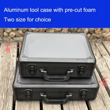 Алюминий инструмент случае чемодан toolbox коробке файла ударопрочный безопасности случае оборудование корпус камеры с нарезанные пены внутри