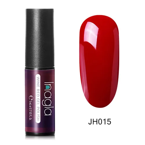 Inagla Гель-лак 5 мл винно-красная серия УФ-гель для ногтей Дизайн ногтей замачиваемый светодиодный светильник 36 цветов Vernis Полупостоянный - Цвет: JH015