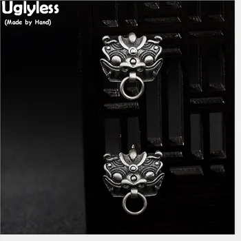 

Uglyless Vintage Thai Silver Brave Troops Stud Earrings for Women Asian Cultural Animal Fine Jewelry Real Solid 925 Silver Studs