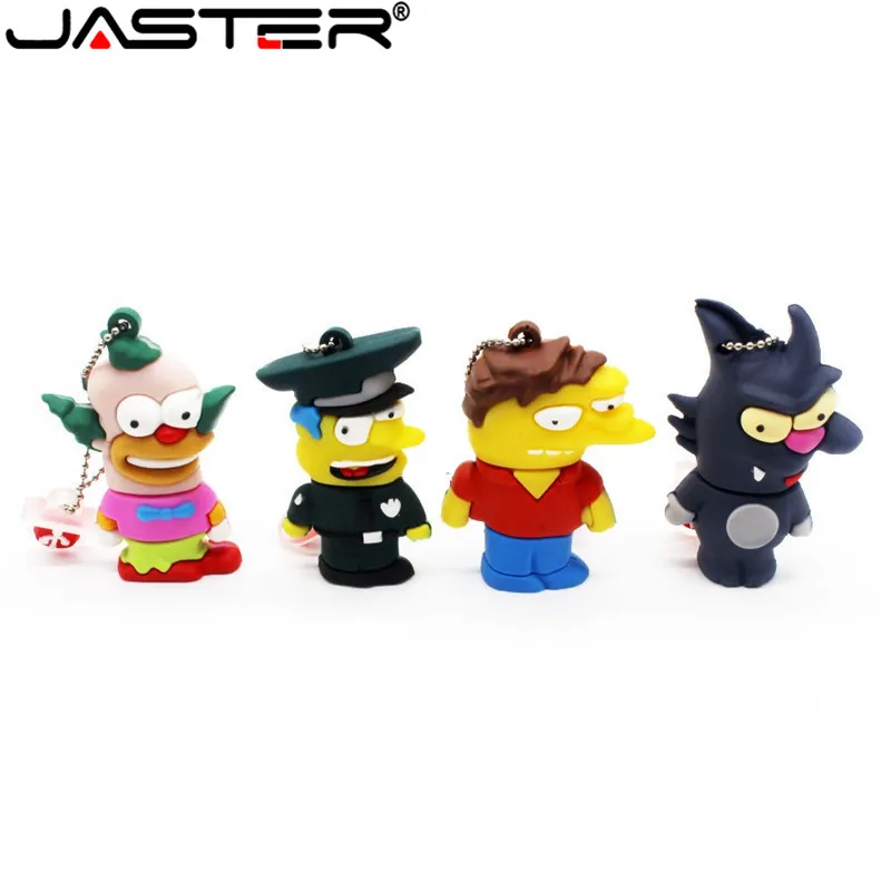 Флешка JASTER Bart Simpson Mouse Wolf 1 Гб 2 4 ГБ 8 32 U диск флешка Homer Pen Drive USB флеш накопитель|USB