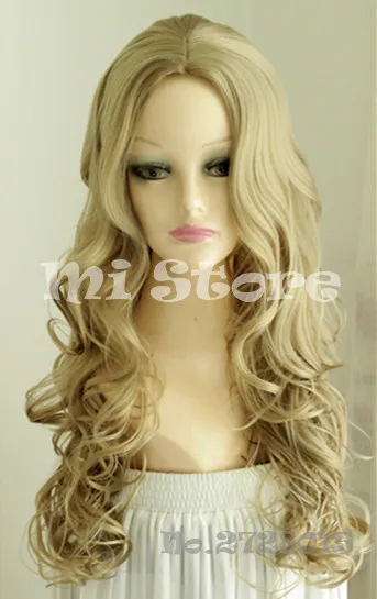 Cinderella Curly Hair Wave Blonde And Dark Cyan Center Part Cinderella Curly Hair Wave Blonde And Dark Cyan Center Part