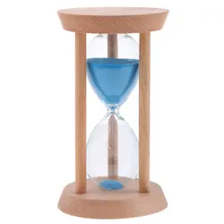 30 минут деревянные песочные цветы стеклянные песочные часы для Классного обучения-синий