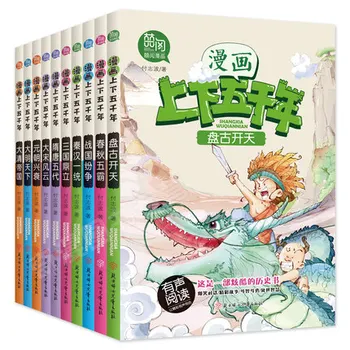 

10pcs Chinese Five thousand 5000 history short stories Comic cartoon figure book / China National educational children kids Book