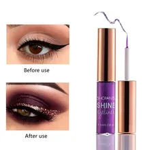 5 цветов Блестящий подводка для глаз тени для век водостойкая жидкая подводка для глаз против пятен синий макияж блеск подводка для глаз делимитационная косметика